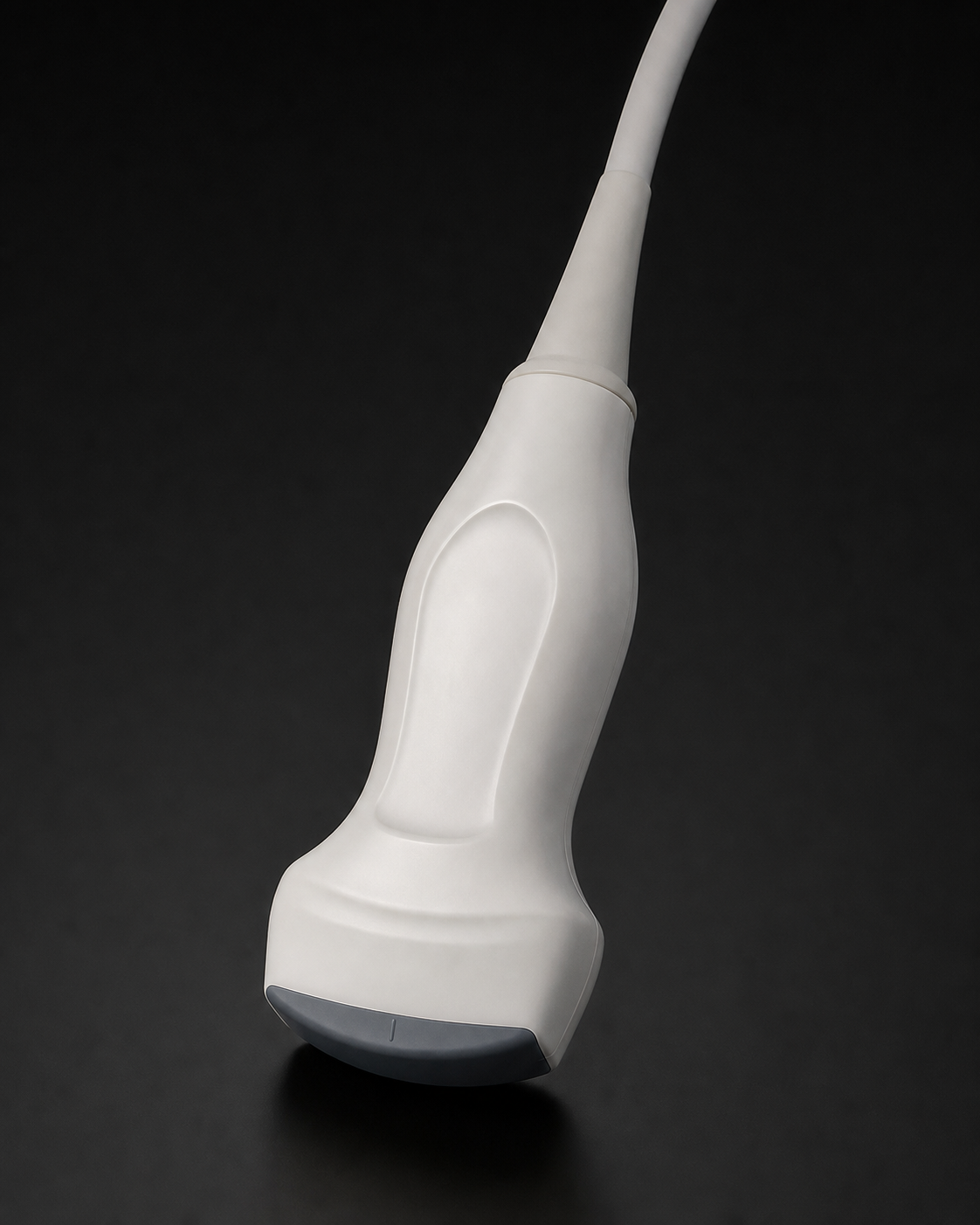 Photorealistic phased array cardiac ultrasound transducer with a small footprint.